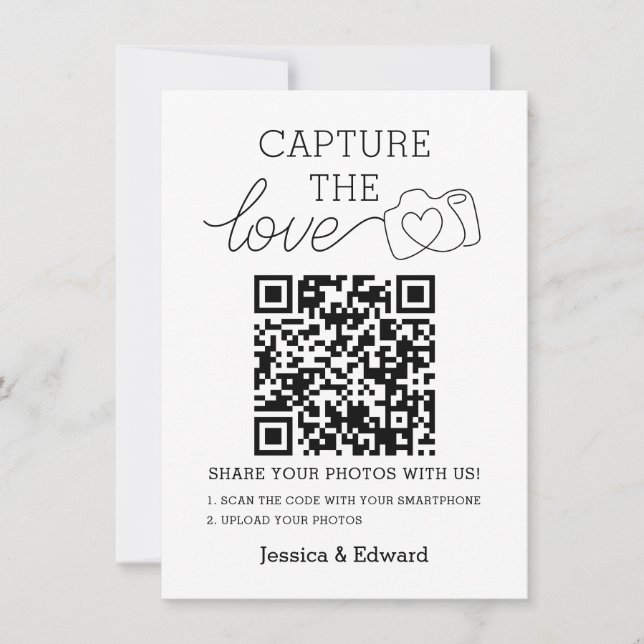 Capturar el código Qr de amor Moda negra Boda mode (Anverso)