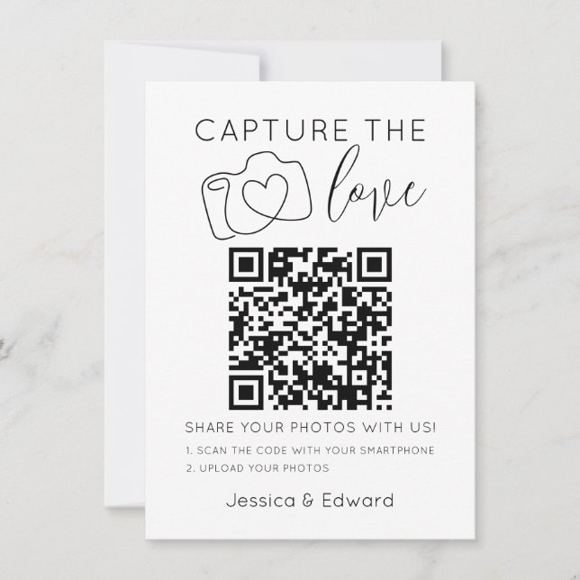 Capturar el código Qr de amor Moda negra Boda mode (Anverso)