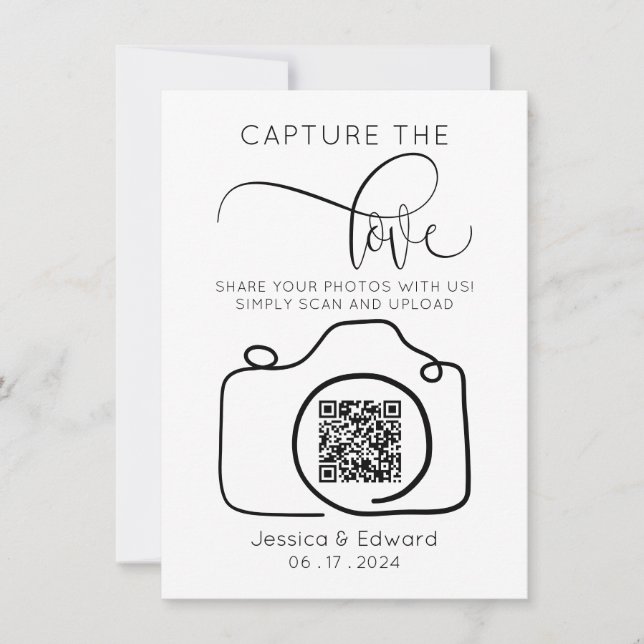 Capturar el código Qr de amor Moda negra Boda mode (Anverso)