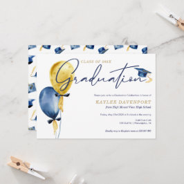 Capturas de globos de graduación Invitación