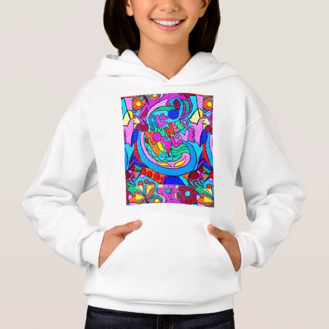 capucha de amor hippie de color groovni (Anverso)