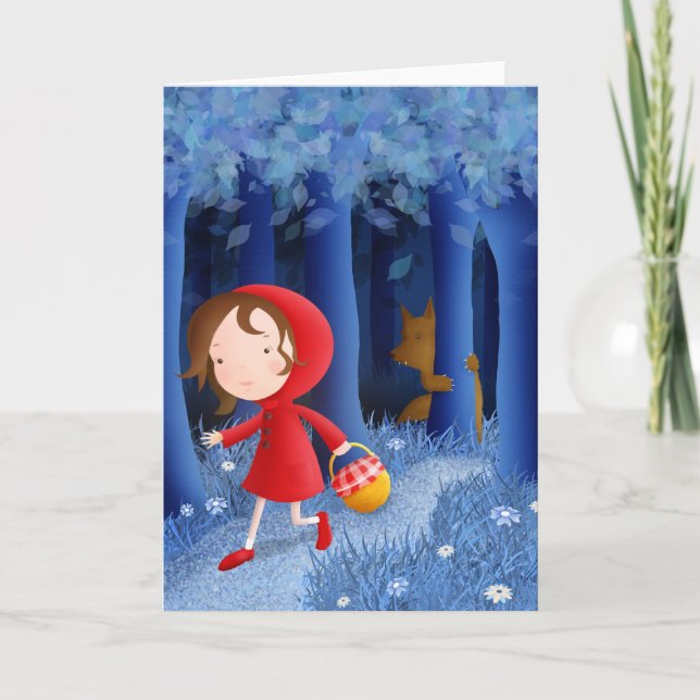 Capucha roja de equitación - tarjetas de felicitac (Anverso)