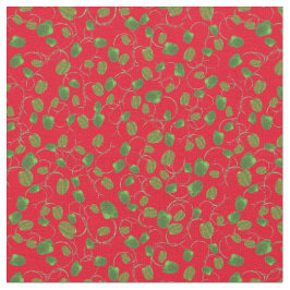 Capullos Verdes de Campos de Amapolas en Tela Roja