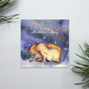 Capy Mother's Day Capybara Baby and Mom Cute Card