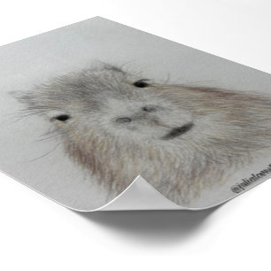 Capybara   Arte de impresión de dibujo a lápiz lin