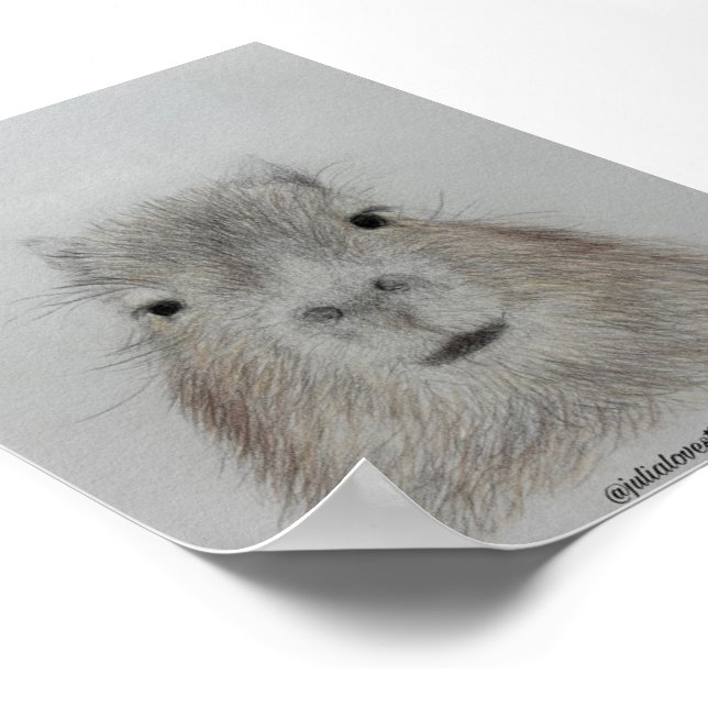 Capybara | Arte de impresión de dibujo a lápiz lin (Esquina)