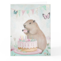 Capybara Cakefest Niños Tarjeta de felicitación de