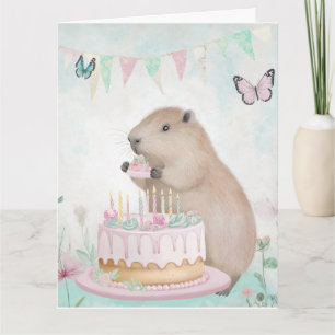 Capybara Cakefest Niños Tarjeta de felicitación de