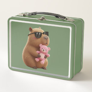 Capybara Fresco con Oso de Peluche de Metal