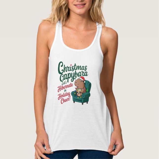 Capybara Funny Navidades Tank Top (Anverso)