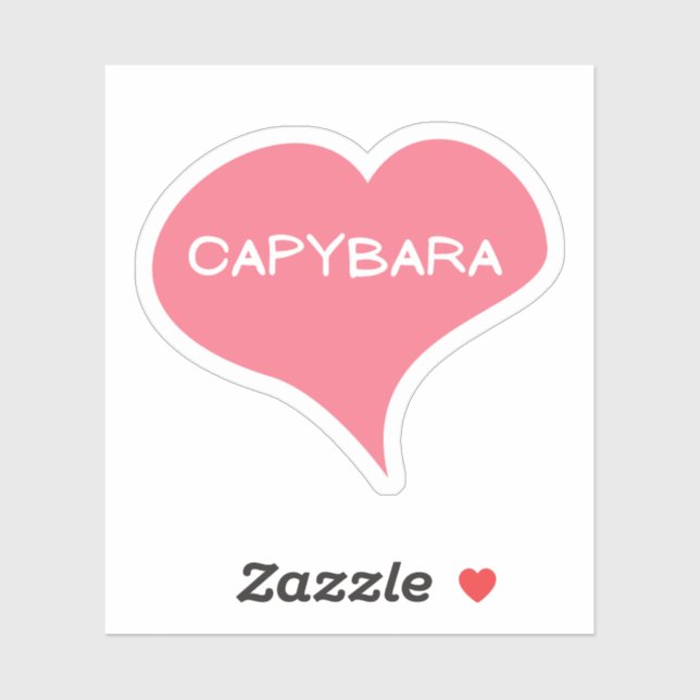 CAPYBARA Pegatina del corazón del amor (Hoja)