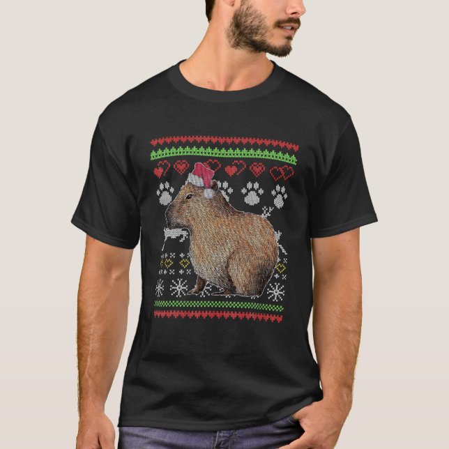 Capybara Santa Claus Navidades feos Sweater Holida (Anverso)