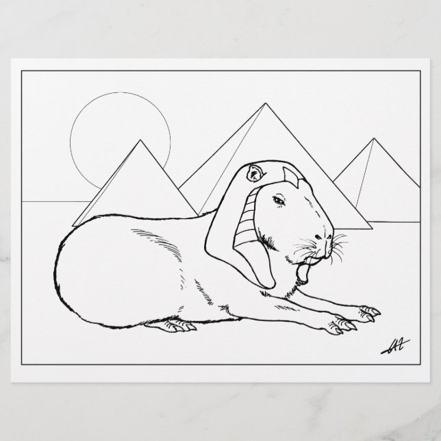 Capybara Sphinx - Página de coloreado. (Anverso)