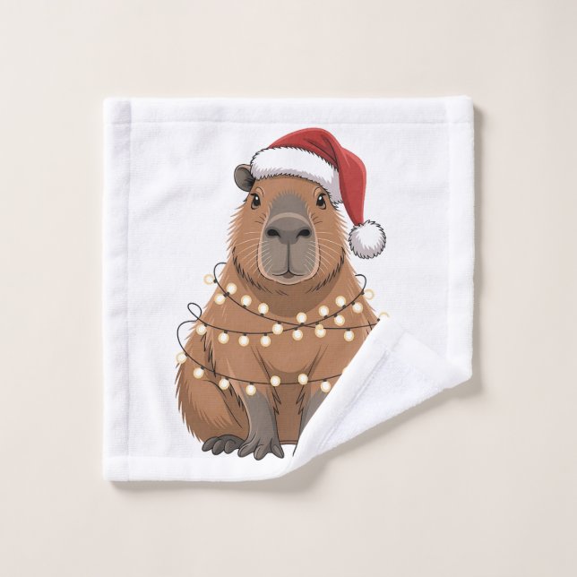 Capybara Xmas coincidiendo Divertido Santa (Toallita)