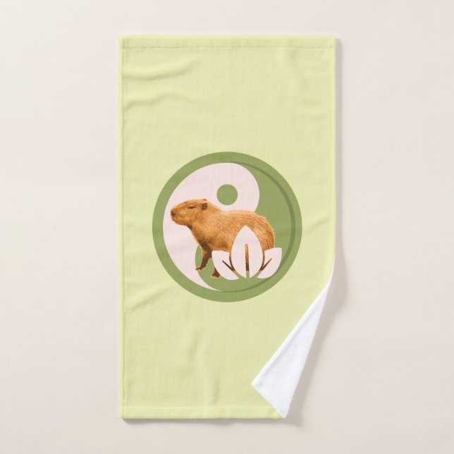 Capybara Zen Yin Yang Naturaleza Pacífica (Toalla de mano)