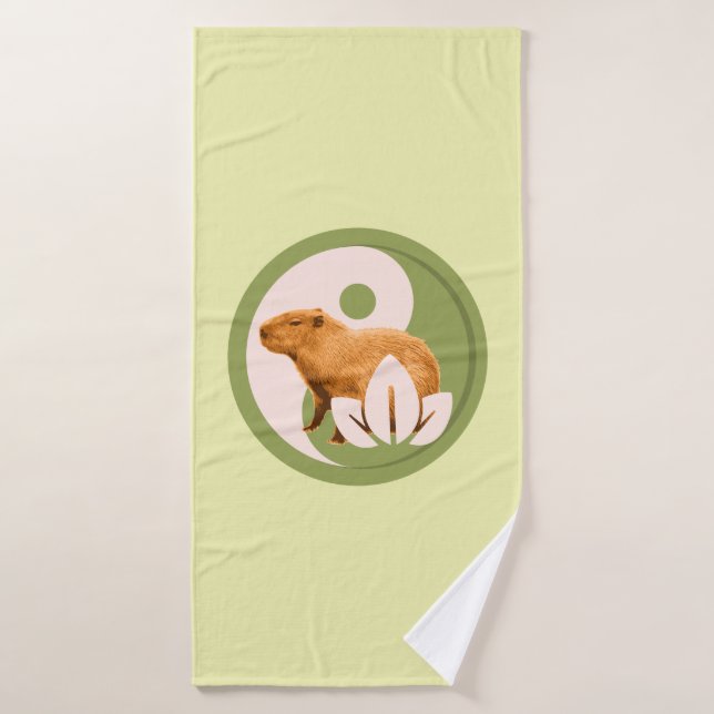 Capybara Zen Yin Yang Naturaleza Pacífica (Toalla de baño)