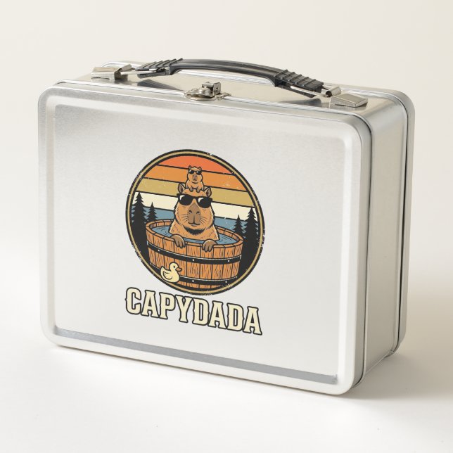 Capydada Capybara Papá Diseño Vectorial Retro Bañe (Anverso)