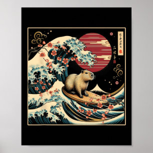 Capyra Ola Ondulante Arte Japonés Gran Ola Puesta 