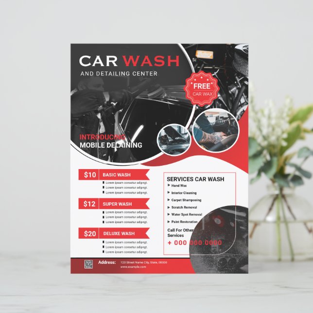 Car Wash Flyer Template (Anverso de pie)