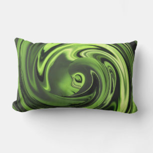 Cara abstracta de la inocencia en almohada verde e