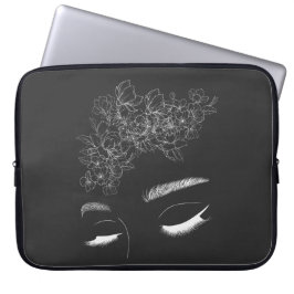 Cara con bolsa de electrónica de pelo en flor