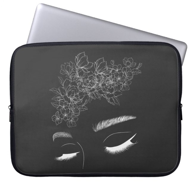 Cara con bolsa de electrónica de pelo en flor (Frente)