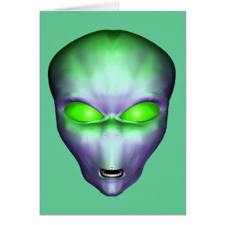 Cara de alienígena verde