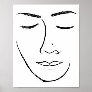 Cara de arte de línea minimalista
