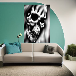 Cara de cráneo | Poster de arte de IA