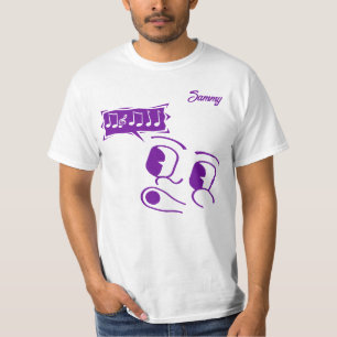 Cara de dibujos animados silbando camiseta persona