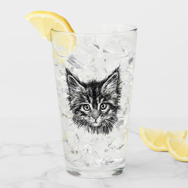 Cara de gatito negro y blanco (Anverso (hielo))