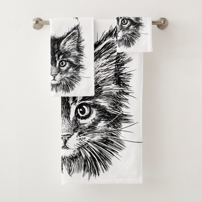 Cara de gatito negro y blanco (In situ)