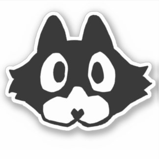 Cara de gatito - Pegatina de vinílico de _refugio_