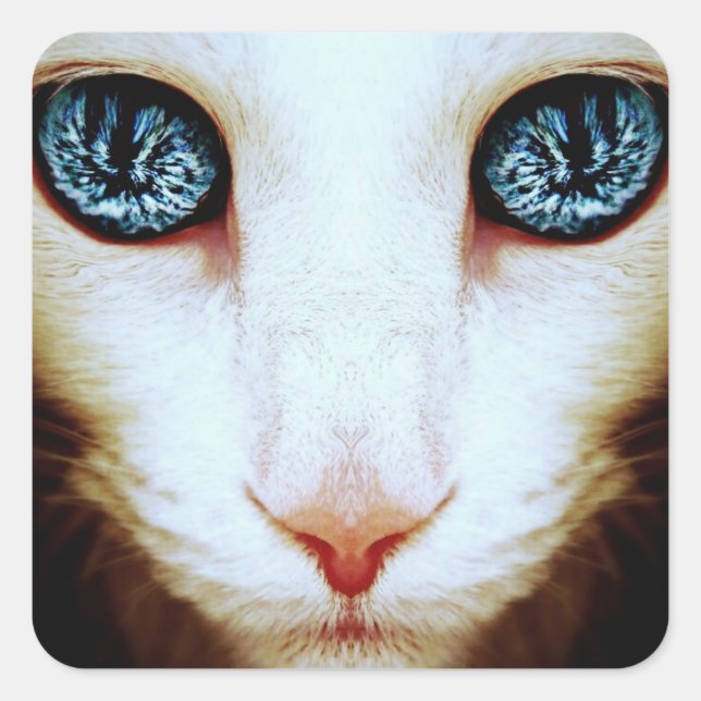 cara de gato alienígena - pegatinas (Anverso)