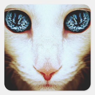 cara de gato alienígena - pegatinas