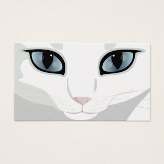 Cara de gato blanco con el color de los ojos que e