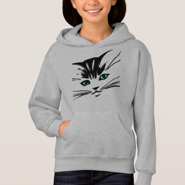 Cara de gato de ojos verdes (Anverso)