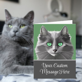 Cara de gato gris nebelung - Cualquier texto de po