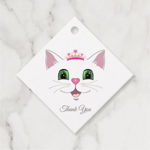 Cara de gato real linda con etiqueta de agradecimi