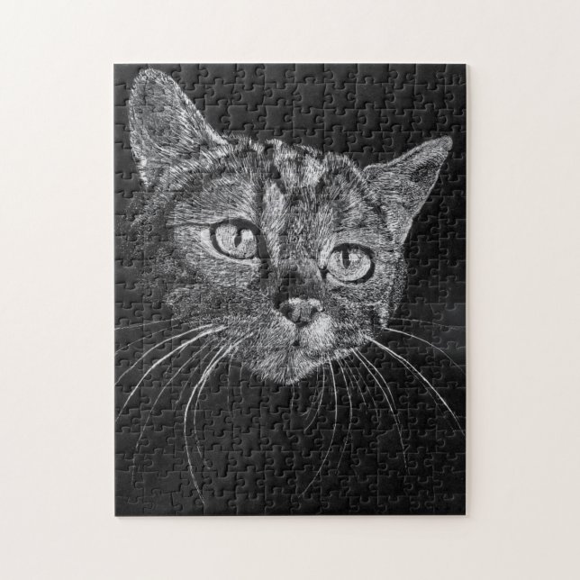 Cara de gato... Rompecabezas de desafío de 11 x 14 (Vertical)