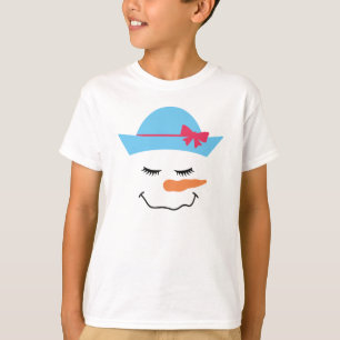 Cara de hombre de nieve con camiseta Gorra azul pa