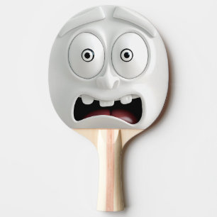 Cara de Horrorizada Divertida Pala de Ping Pong