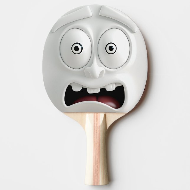 Cara de Horrorizada Divertida Pala de Ping Pong (Anverso)