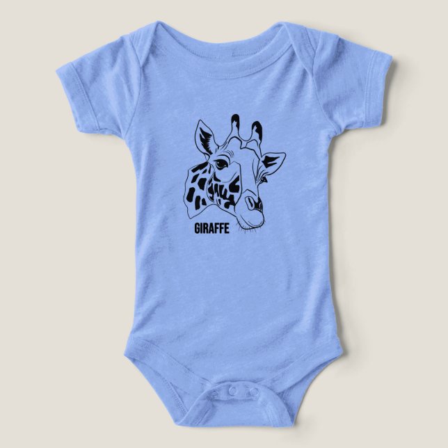 Cara de jirafa en ropa de bebé para niños pequeños (Diseño delantero )