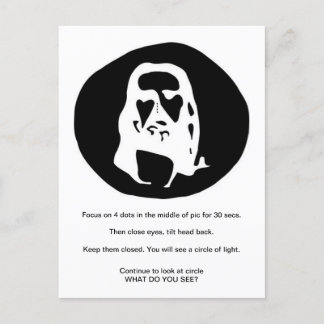 Cara de la tarjeta postal de la ilusión óptica de 