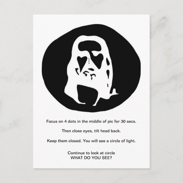 Cara de la tarjeta postal de la ilusión óptica de  (Anverso)