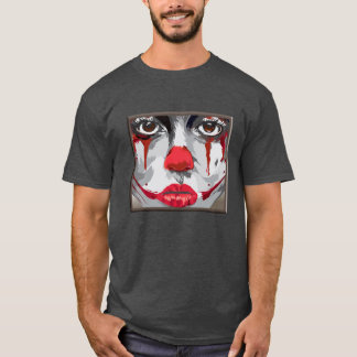 Cara de las camisetas de un payaso