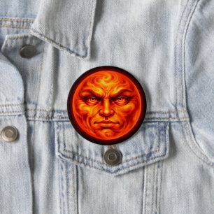 Cara de lava ardiente botón místico rojo intenso i