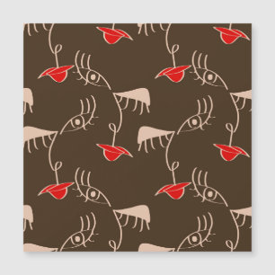 Cara de mujer de una línea: patrón abstracto.