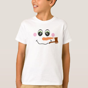 Cara de muñeco de nieve con camiseta de tubo para